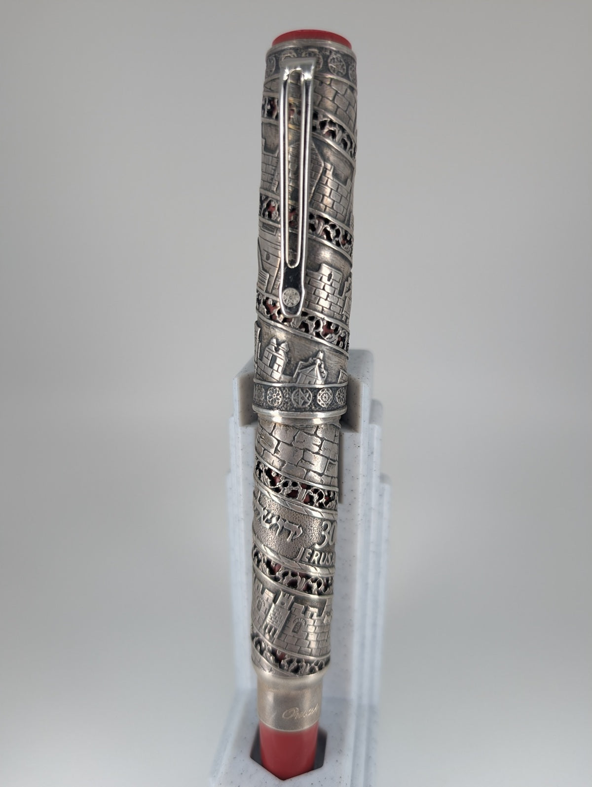 *Consignment* OMAS Jerusalem 3000 Limited Edition Sterling Silver Fountain Pen 18k Gold Broad Nib