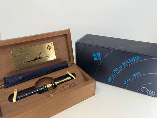 *Consignment* OMAS Marconi Blue 1995 Fountain Pen 18k Gold Fine Nib
