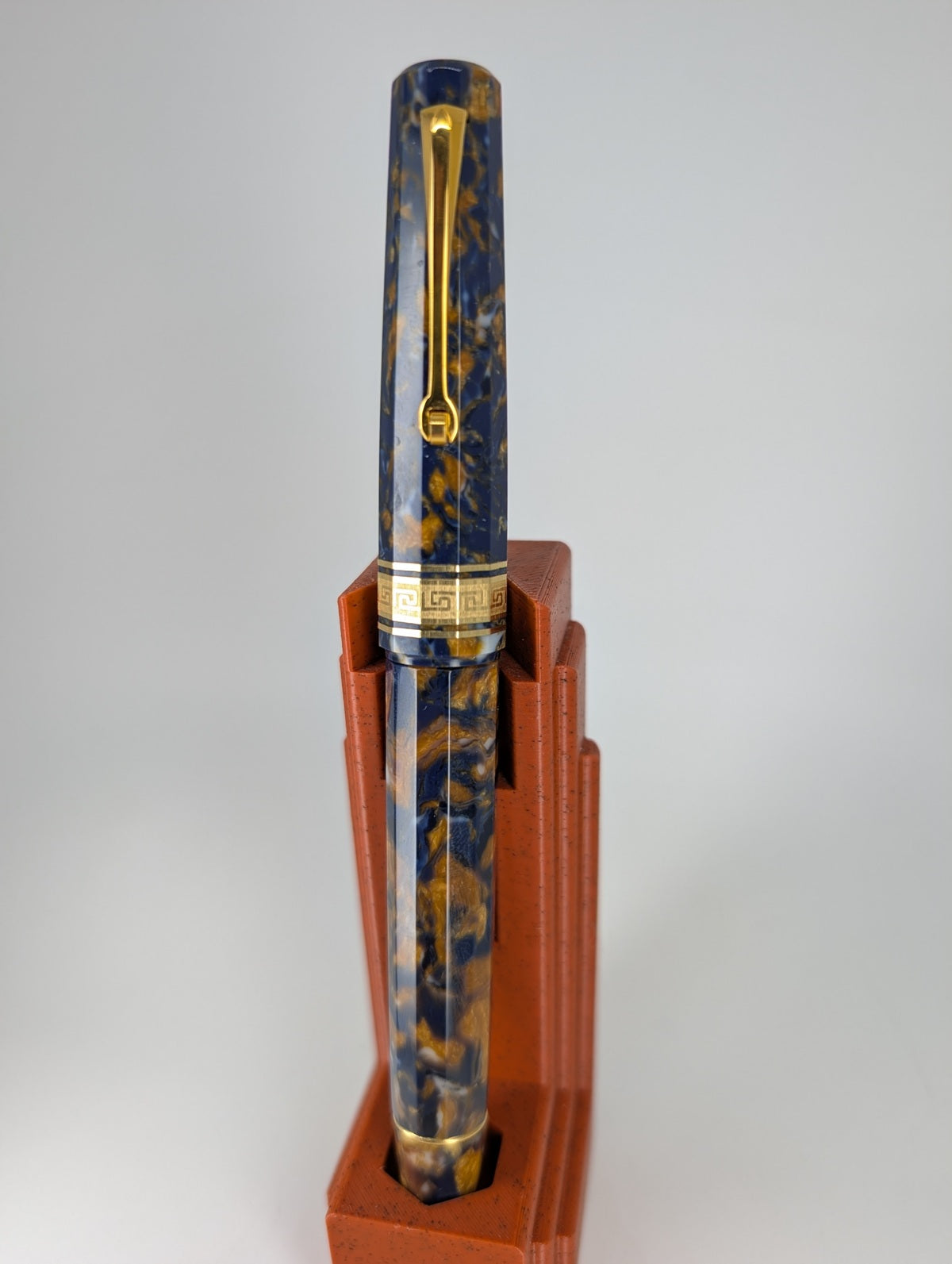 *Consignment* OMAS Paragon Blue Saffron Fountain Pen 18k Gold Fine Nib