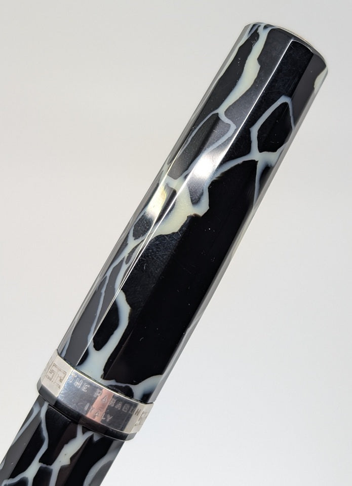 *Consignment* OMAS Grand Paragon Wild Celluloid Fountain Pen 18k Gold Fine Nib Box w/ Bottle of Ink