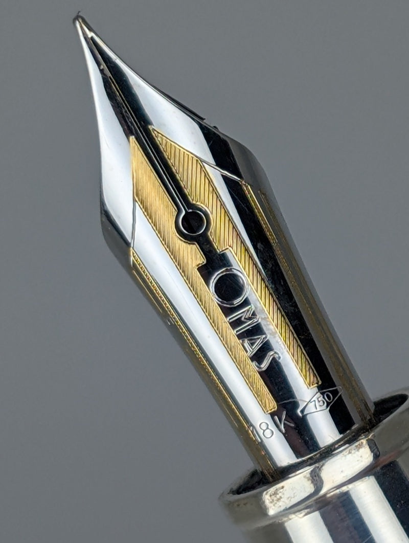 *Consignment* OMAS Grand Paragon Wild Celluloid Fountain Pen 18k Gold Fine Nib Box w/ Bottle of Ink