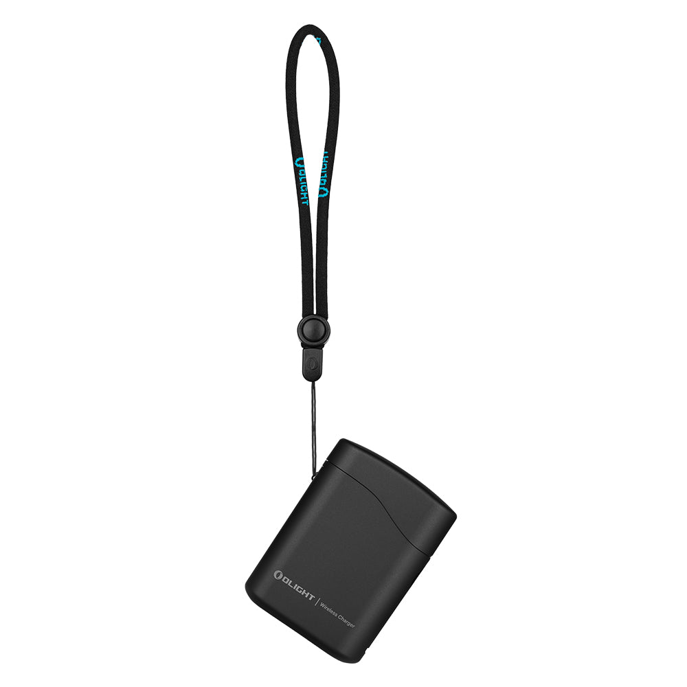 Black O'Light Baton 4 - 1300 Lumen EDC Flashlight device with a strap on a white background