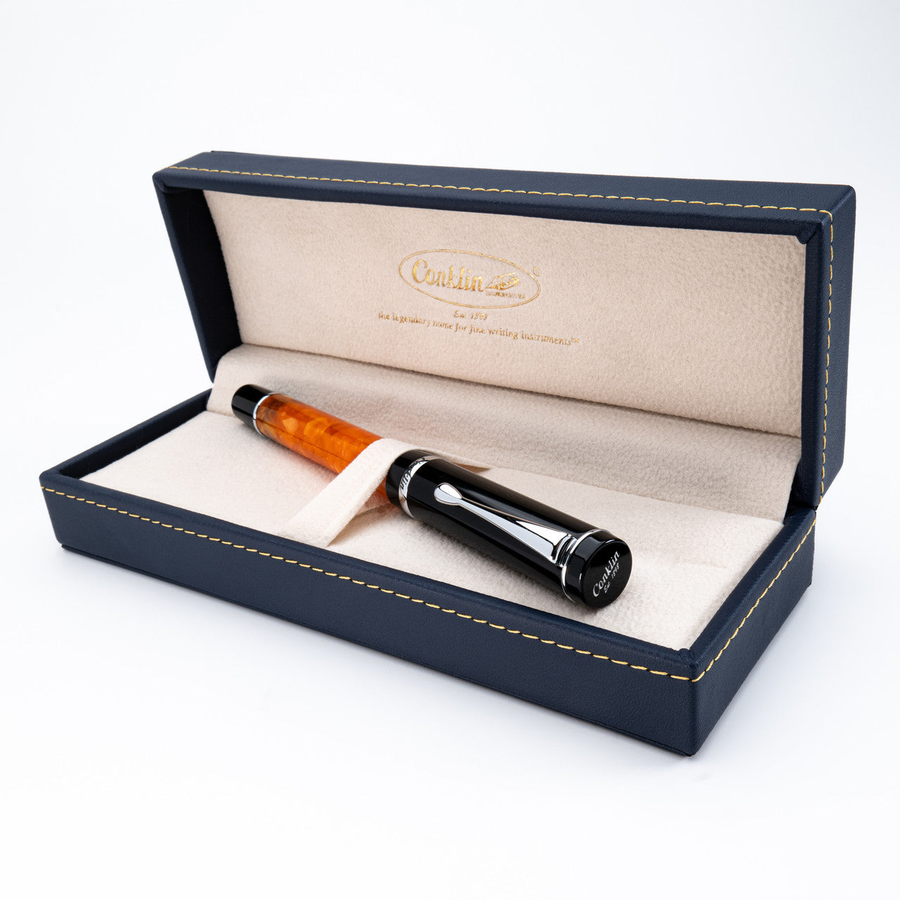 Conklin Duragraph Orange Nights Fountain Pen Steel Medium Nib