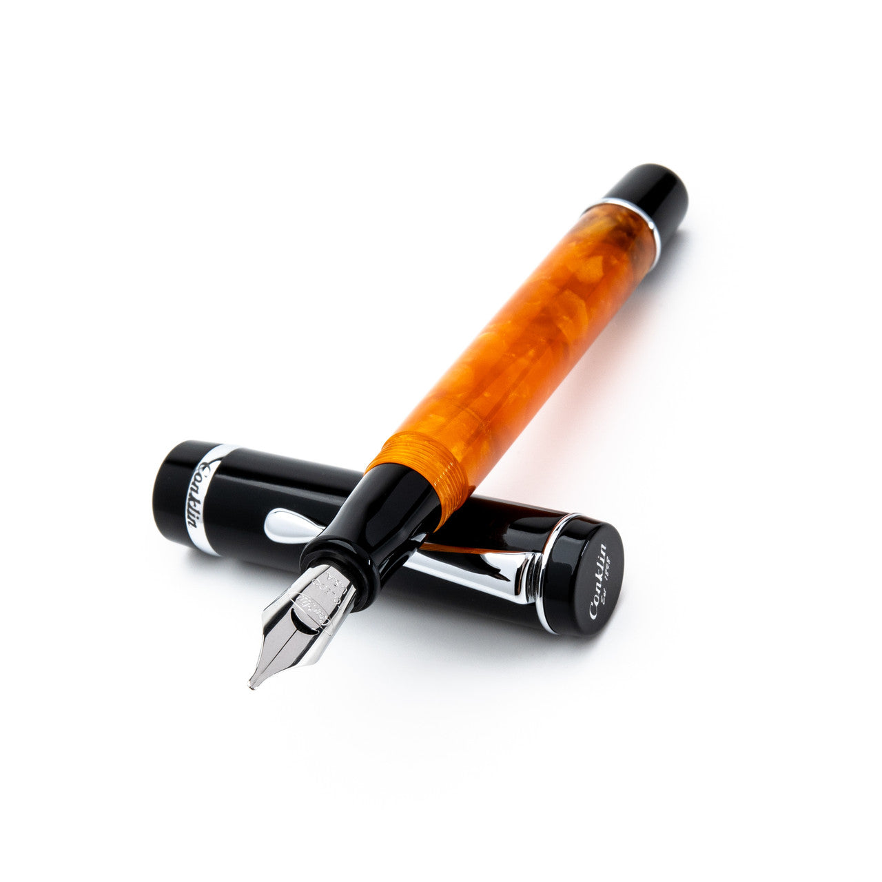 Conklin Duragraph Orange Nights Fountain Pen Steel Medium Nib