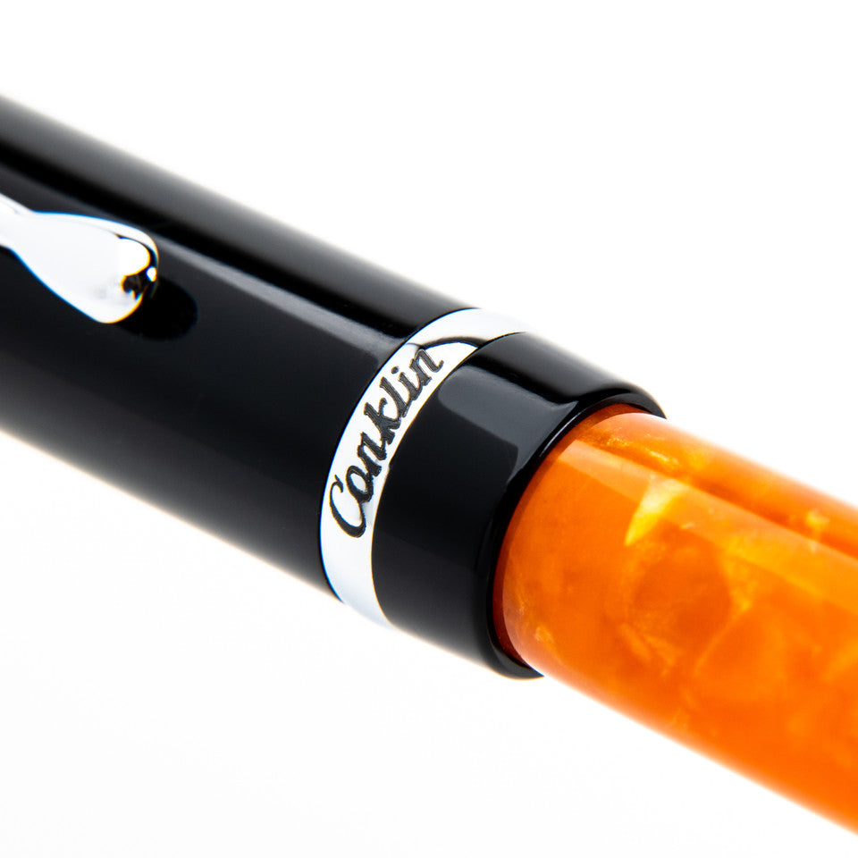 Conklin Duragraph Orange Nights Fountain Pen Steel Medium Nib