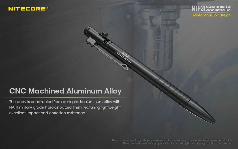 Nitecore NTP31 Aluminum Alloy Tactical Bolt Action Pen