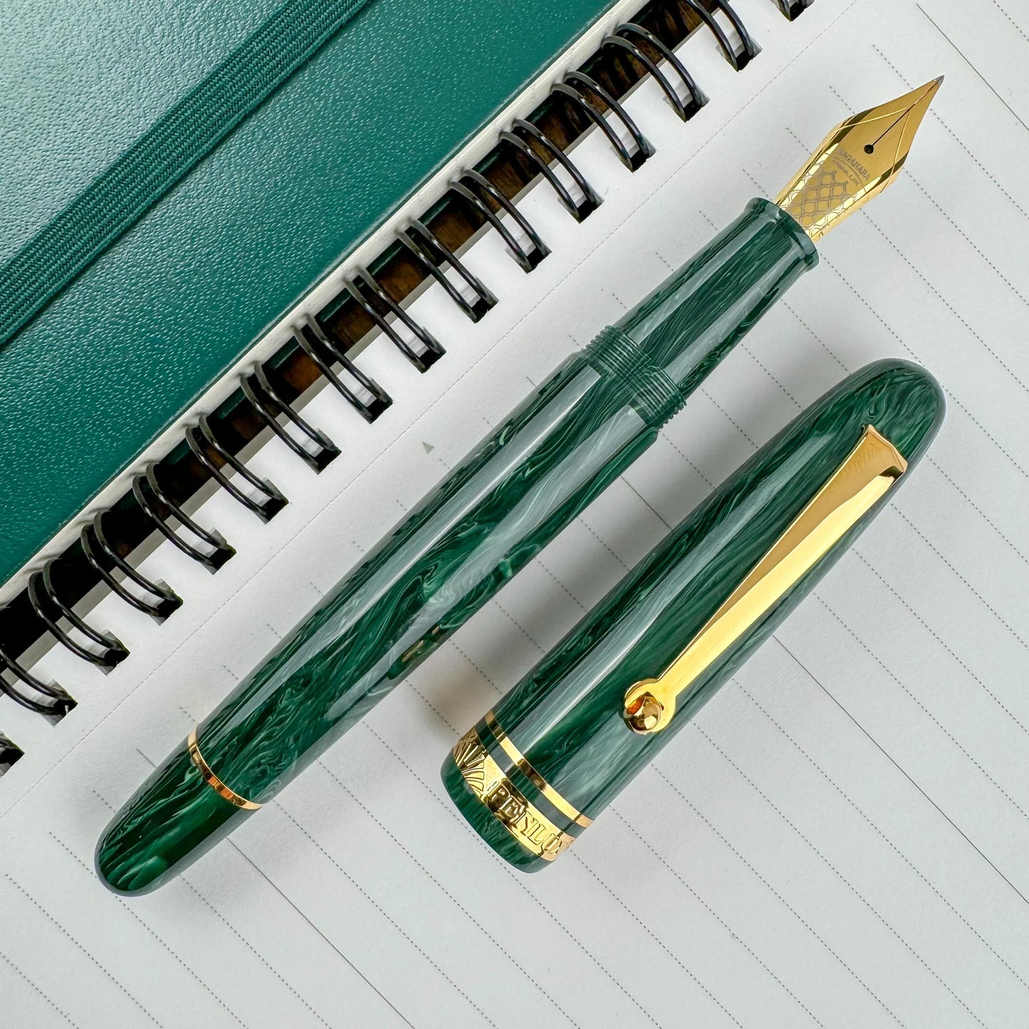 Penlux Masterpiece Kodachi Green Velvet Steel Fountain Pen
