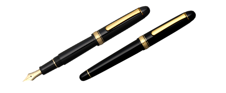 Platinum 3776 Century Black in Black Fountain Pen 14k Gold F Nib