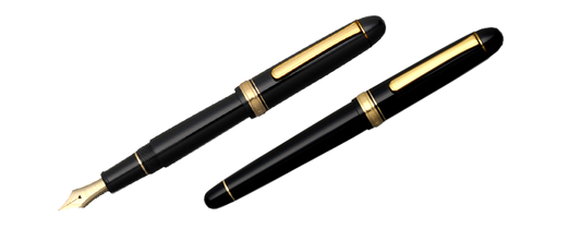 Platinum 3776 Century Black in Black Fountain Pen 14k Gold F Nib