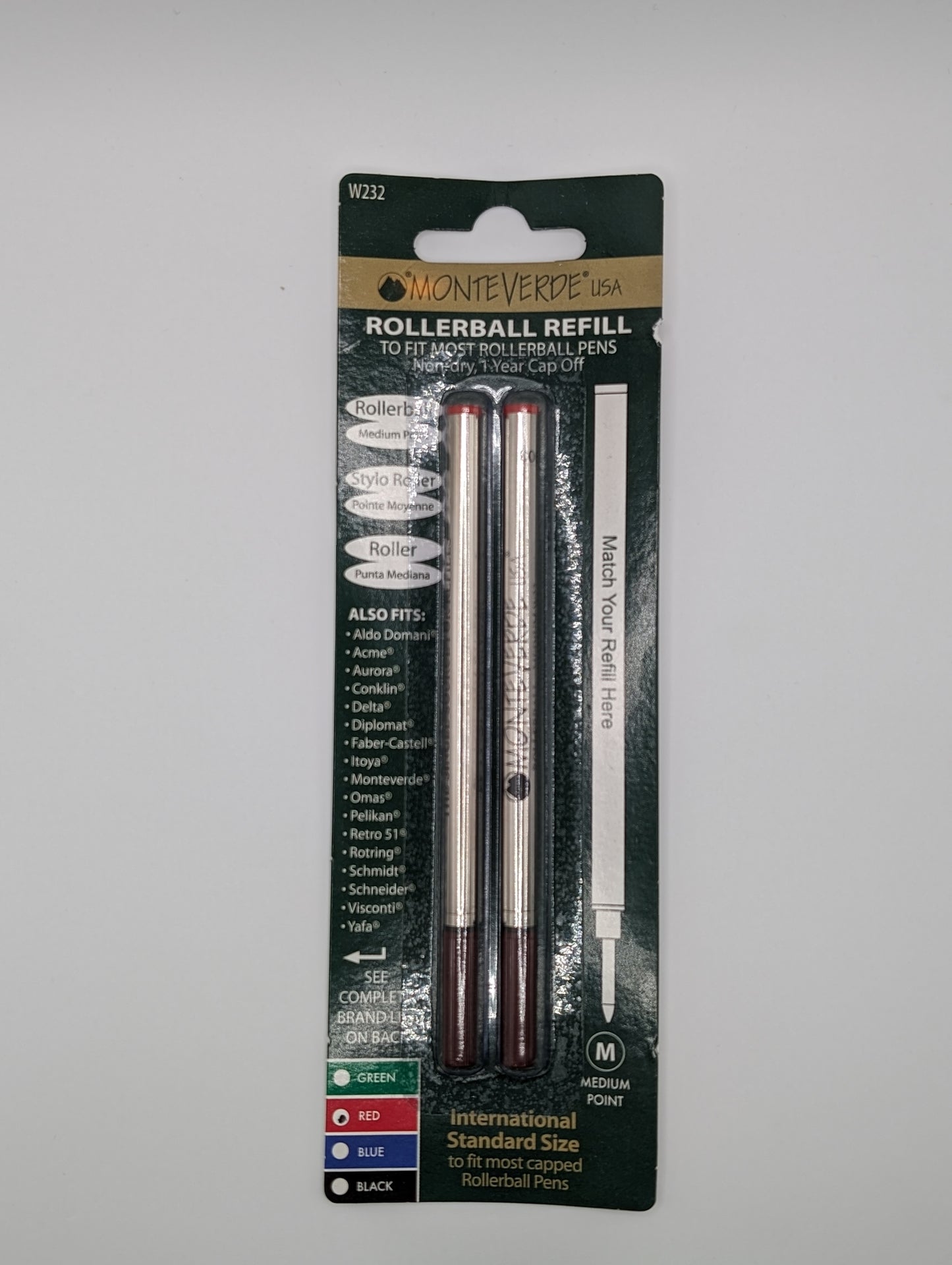 Monteverde Ceramic Rollerball Pen Refill 2pk