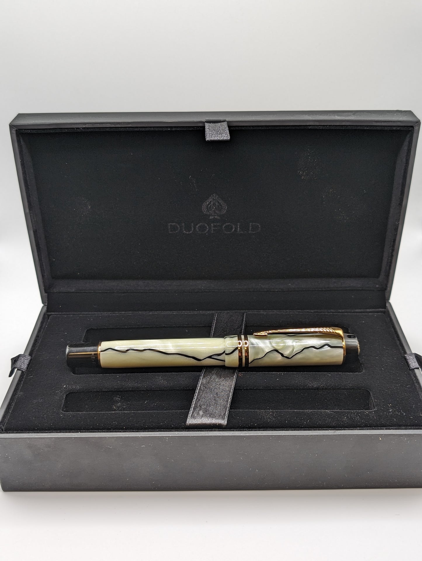 Parker Duofold Pearl and Black Ballpoint Pen