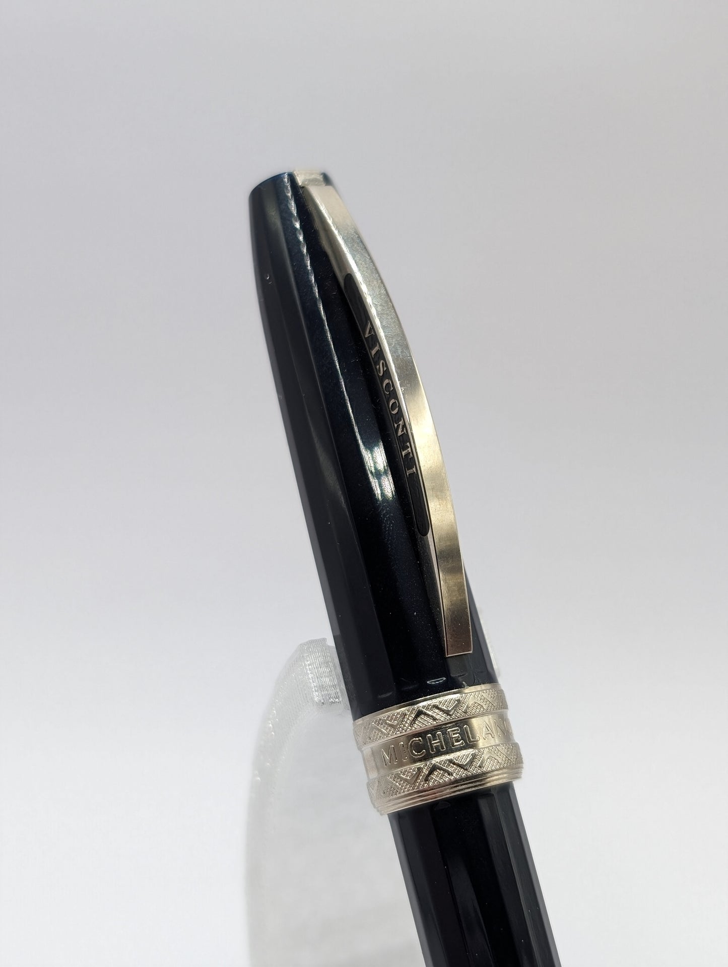 Visconti Michelangelo Black/Silver Magnetic Cap Fountain Pen Medium