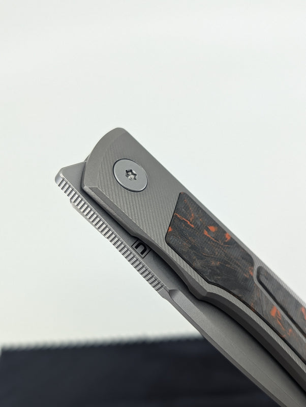 Uldanov Knives Sierra Titanium Handle Magnacut Blade Framelock Folding Knife