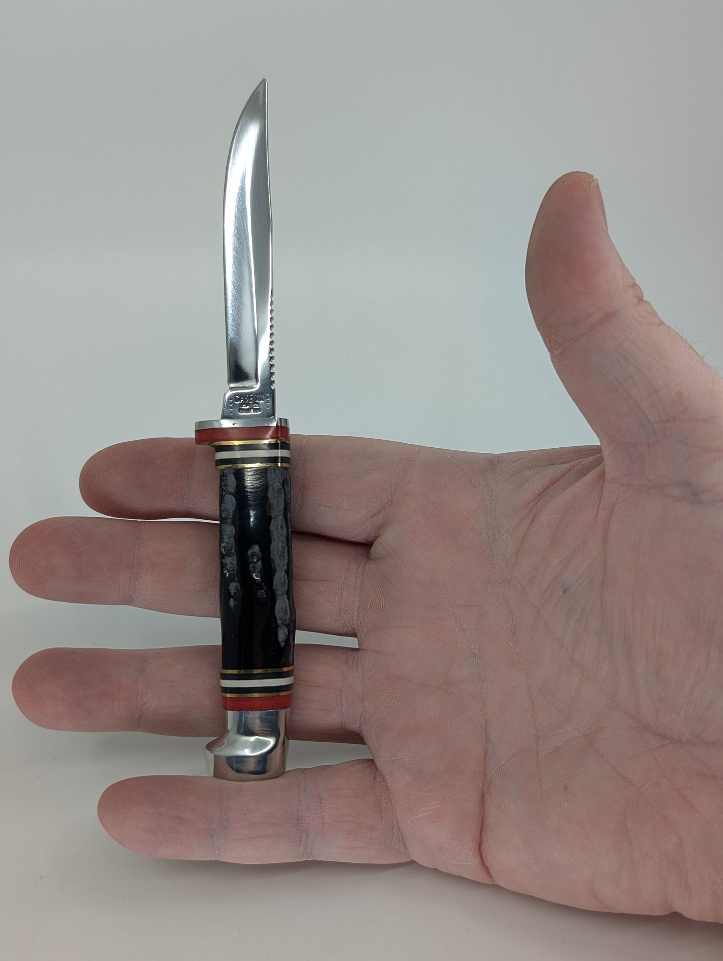 Case Knives Buffalo Horn Mini Finn Hunter w/ Leather Sheath