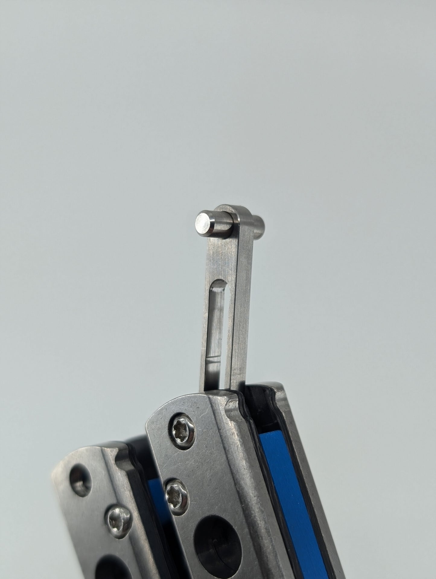 Hom Chimera V2 Stonewashed Blue G10 Spacers Carbon Fiber Inlay Balisong Live Blade