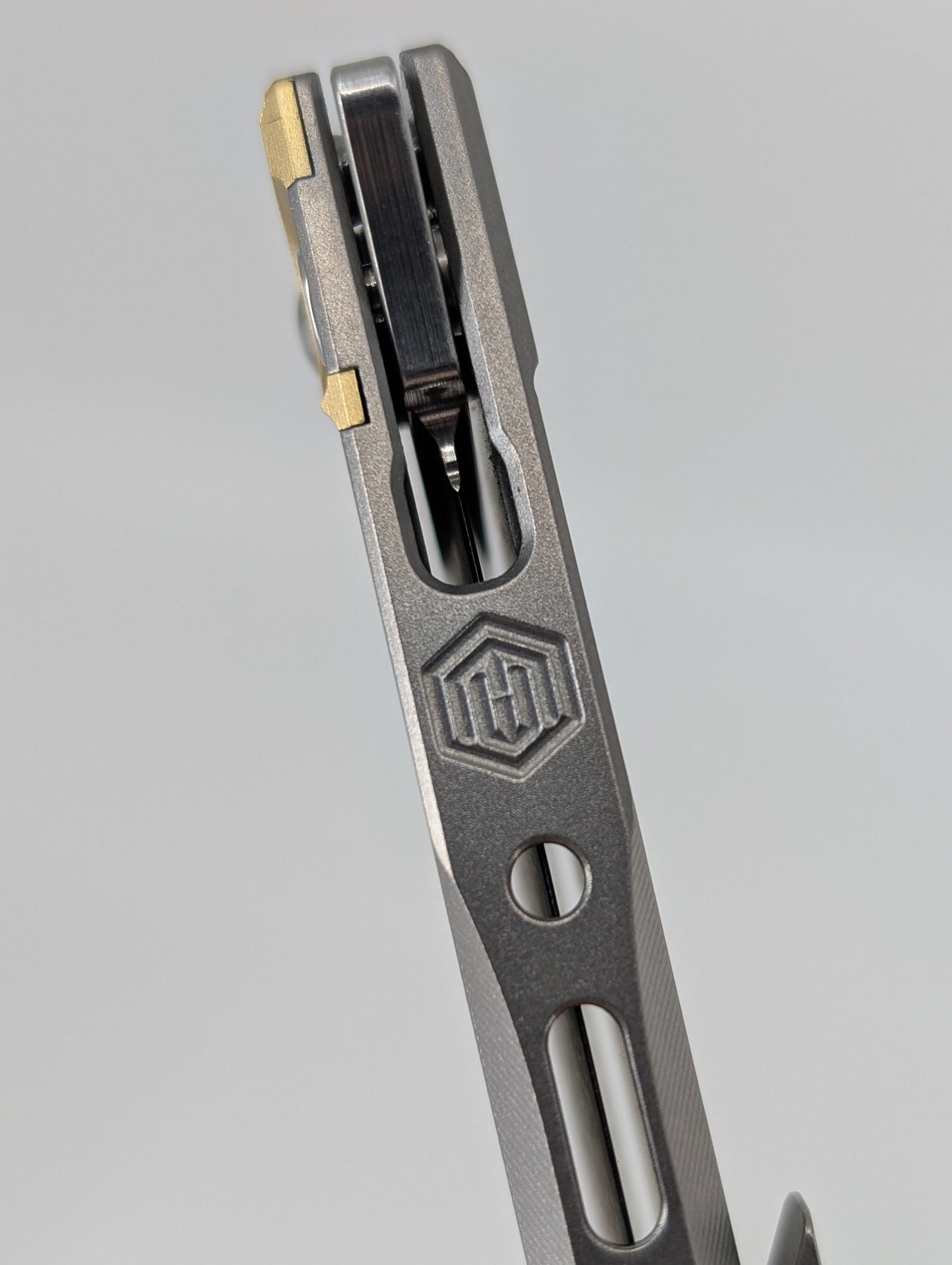 MachineWise Sonora Raw (CPM 20CV | Brass Bolster | Finestep Handle) Buttonlock Folding Knife 982 *BLEM*