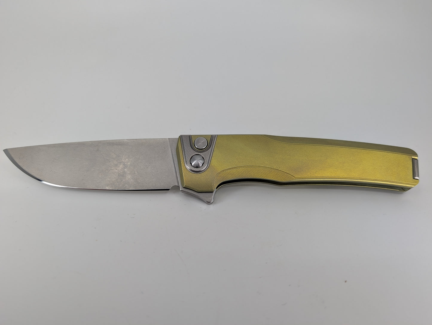 MachineWise Sonora Gold Ti (CPM 20CV | Ti Bolster | Finestep Handle) Buttonlock Folding Knife 986 *BLEM*