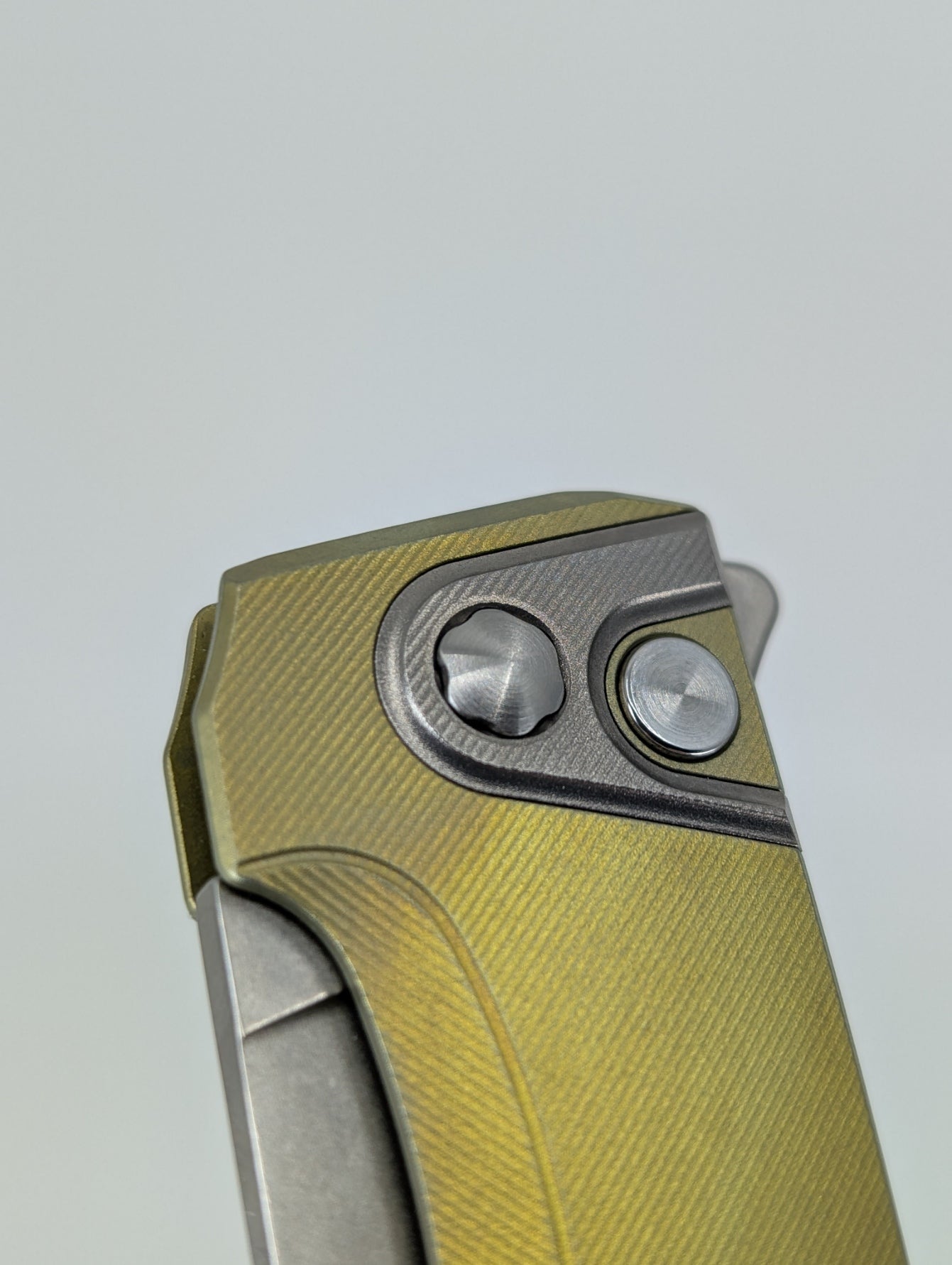 MachineWise Sonora Gold Ti (CPM 20CV | Ti Bolster | Finestep Handle) Buttonlock Folding Knife 986 *BLEM*