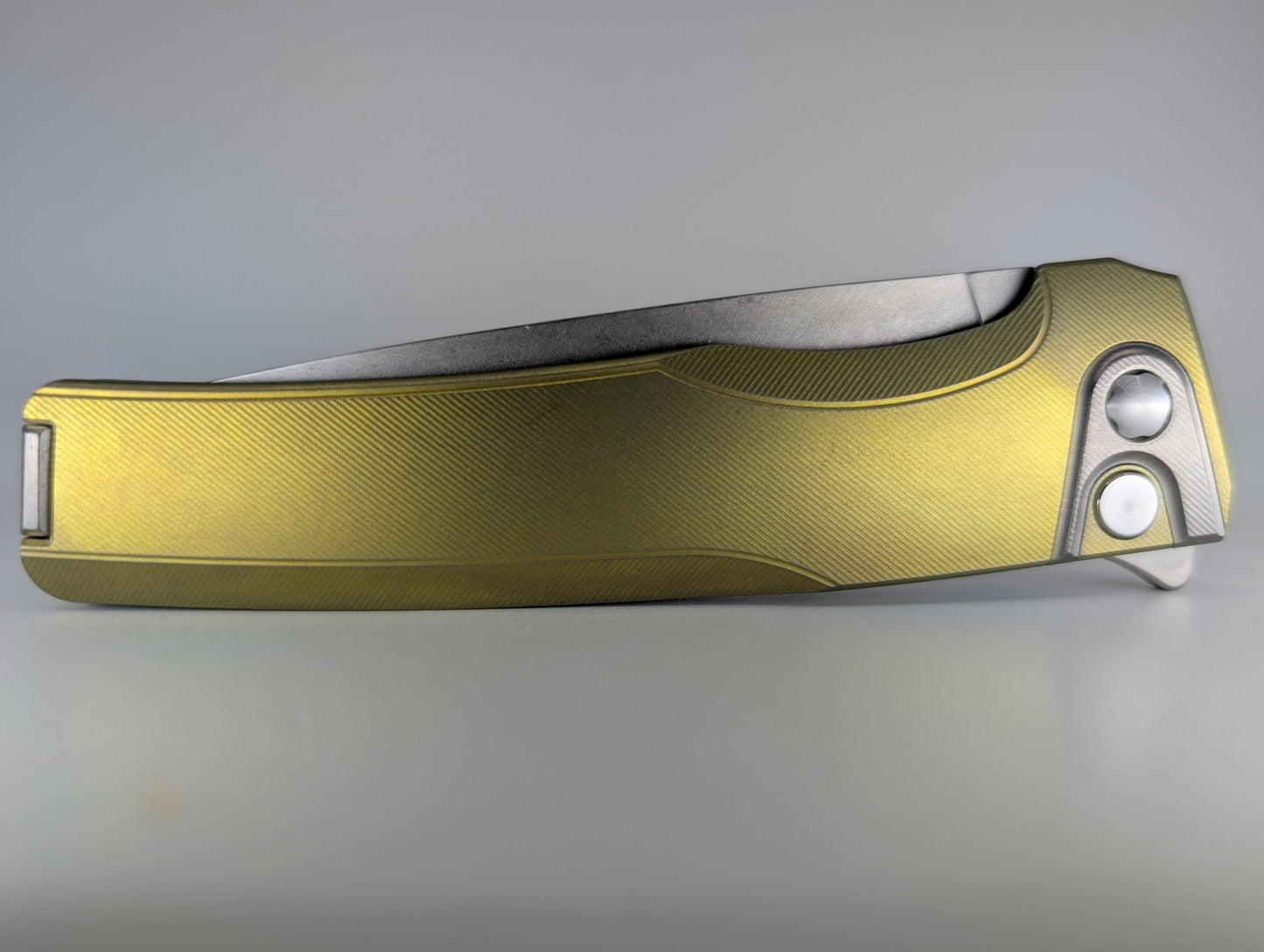 MachineWise Sonora Gold Ti (CPM 20CV | Ti Bolster | Finestep Handle) Buttonlock Folding Knife 986 *BLEM*