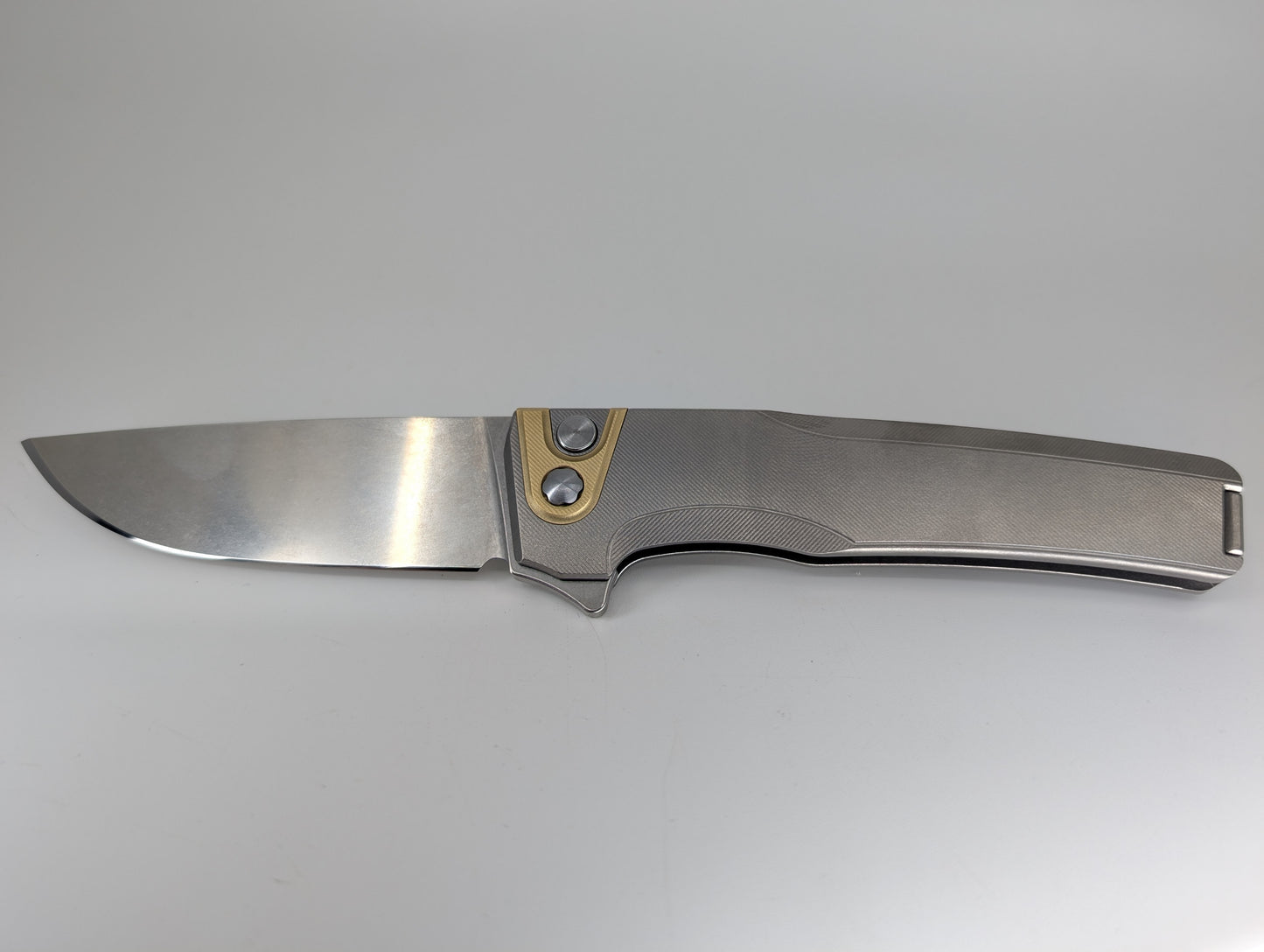 MachineWise Sonora Raw (CPM 20CV | Brass Bolster | Finestep Handle) Buttonlock Folding Knife 984 *BLEM*