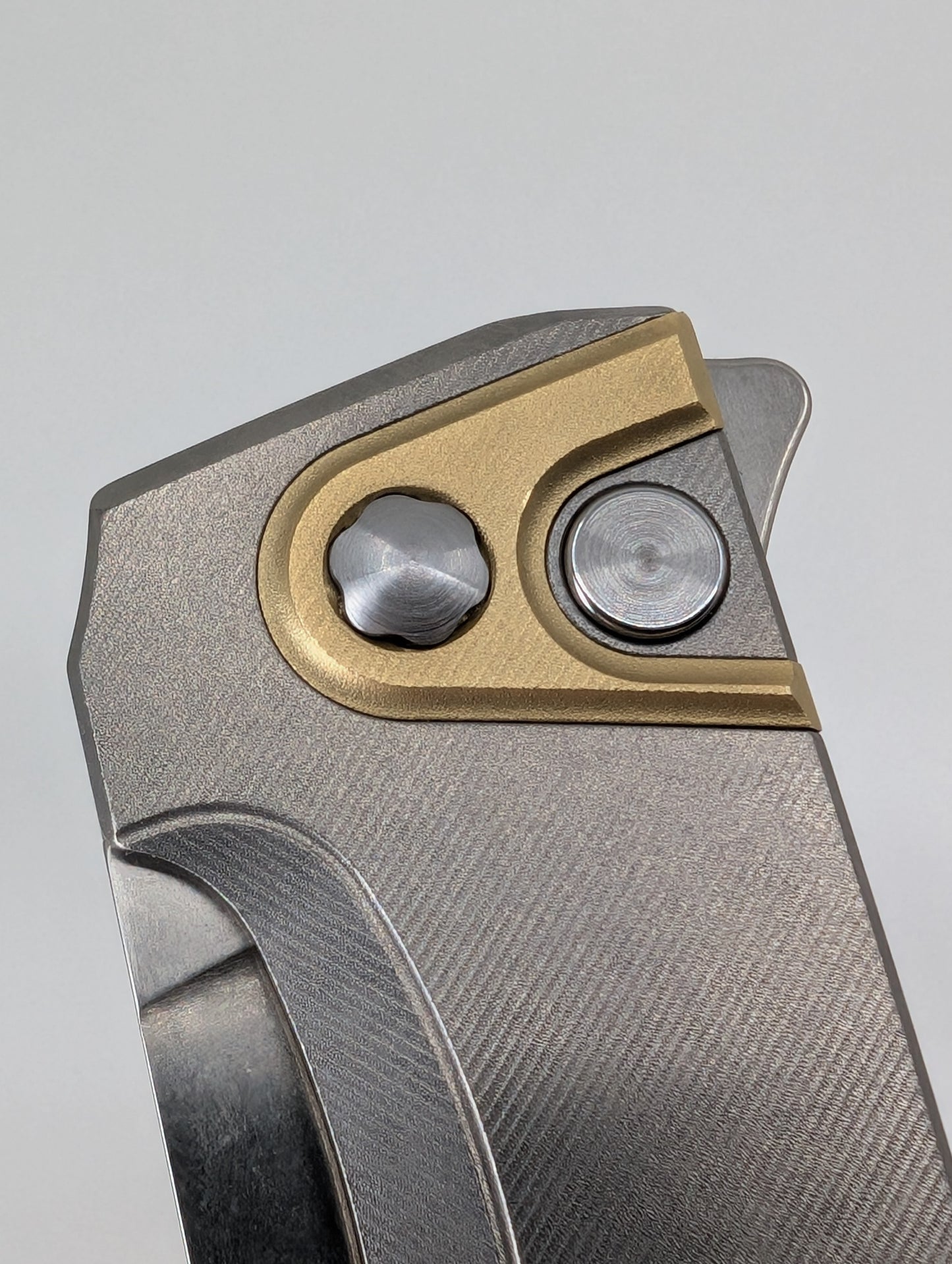 MachineWise Sonora Raw (CPM 20CV | Brass Bolster | Finestep Handle) Buttonlock Folding Knife 984 *BLEM*