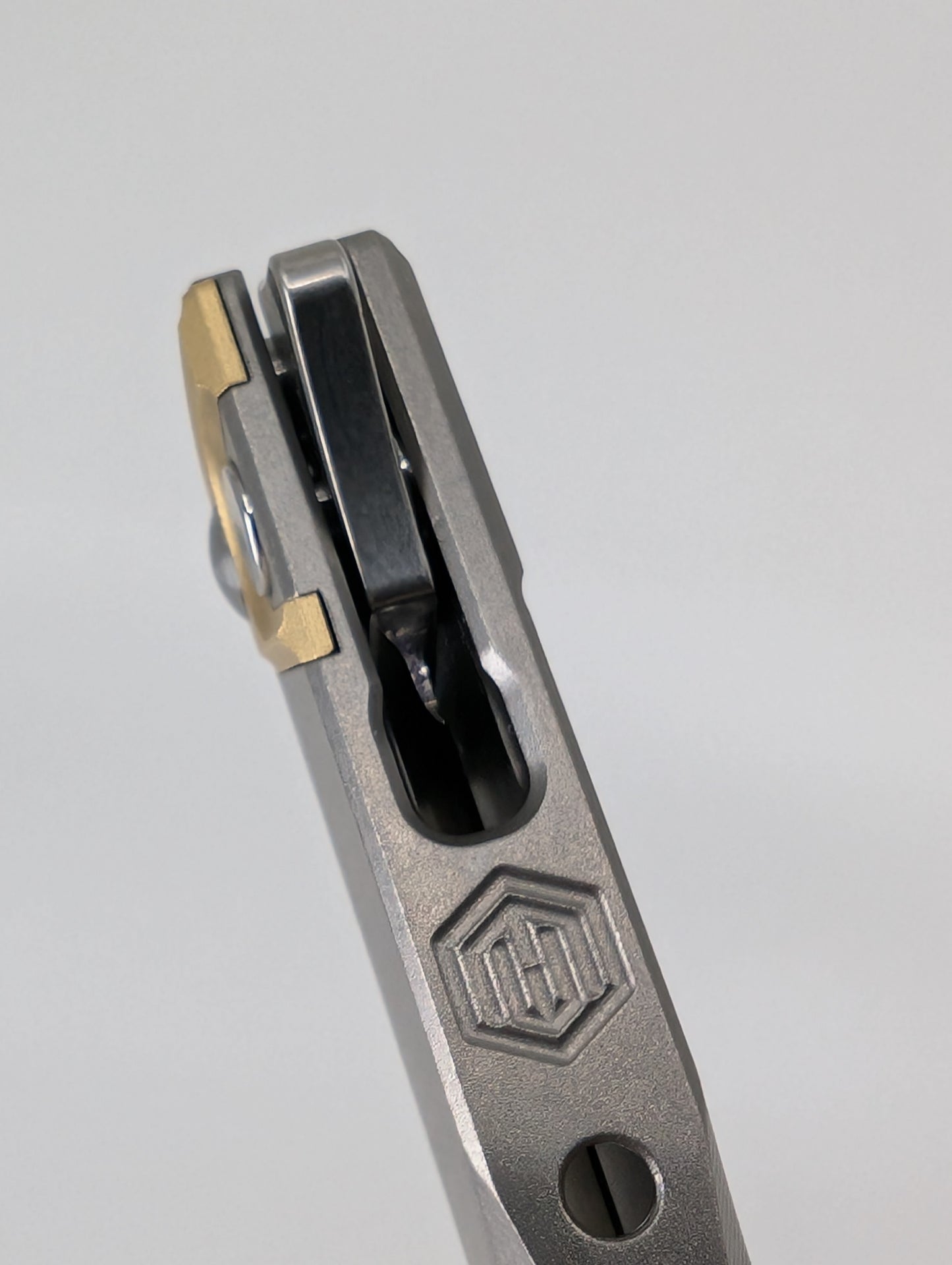 MachineWise Sonora Raw (CPM 20CV | Brass Bolster | Finestep Handle) Buttonlock Folding Knife 984 *BLEM*