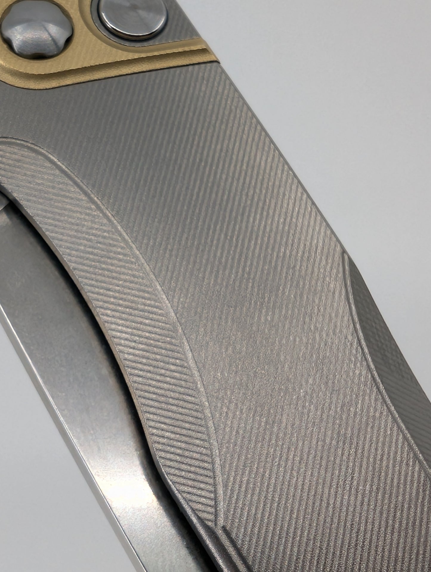 MachineWise Sonora Raw (CPM 20CV | Brass Bolster | Finestep Handle) Buttonlock Folding Knife 984 *BLEM*