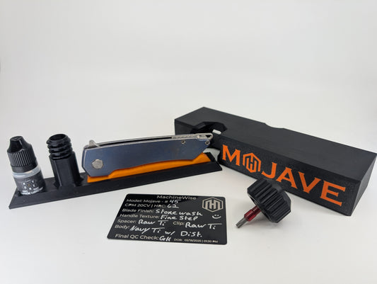 MachineWise Mojave Navy Ti Distressed (CPM 20CV | Stonewash | Finestep Handle) Buttonlock Folding Knife 45