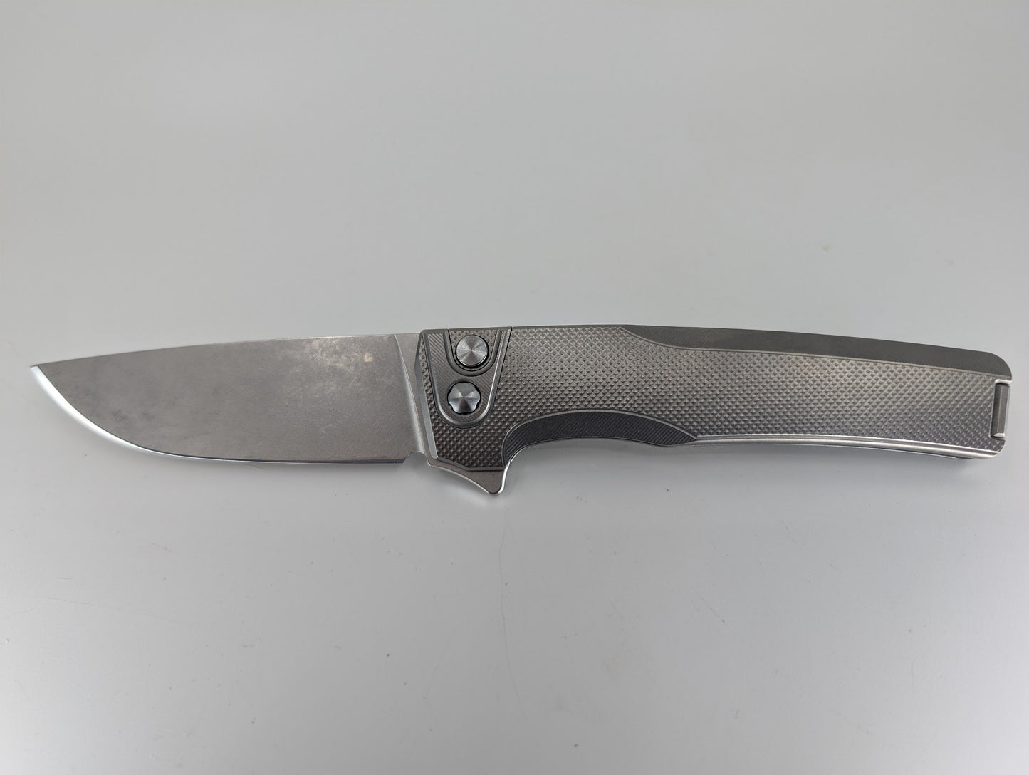 MachineWise Sonora Raw (CPM 20CV | Raw Ti Bolster | Diamonds Handle) Buttonlock Folding Knife 908 *BLEM*