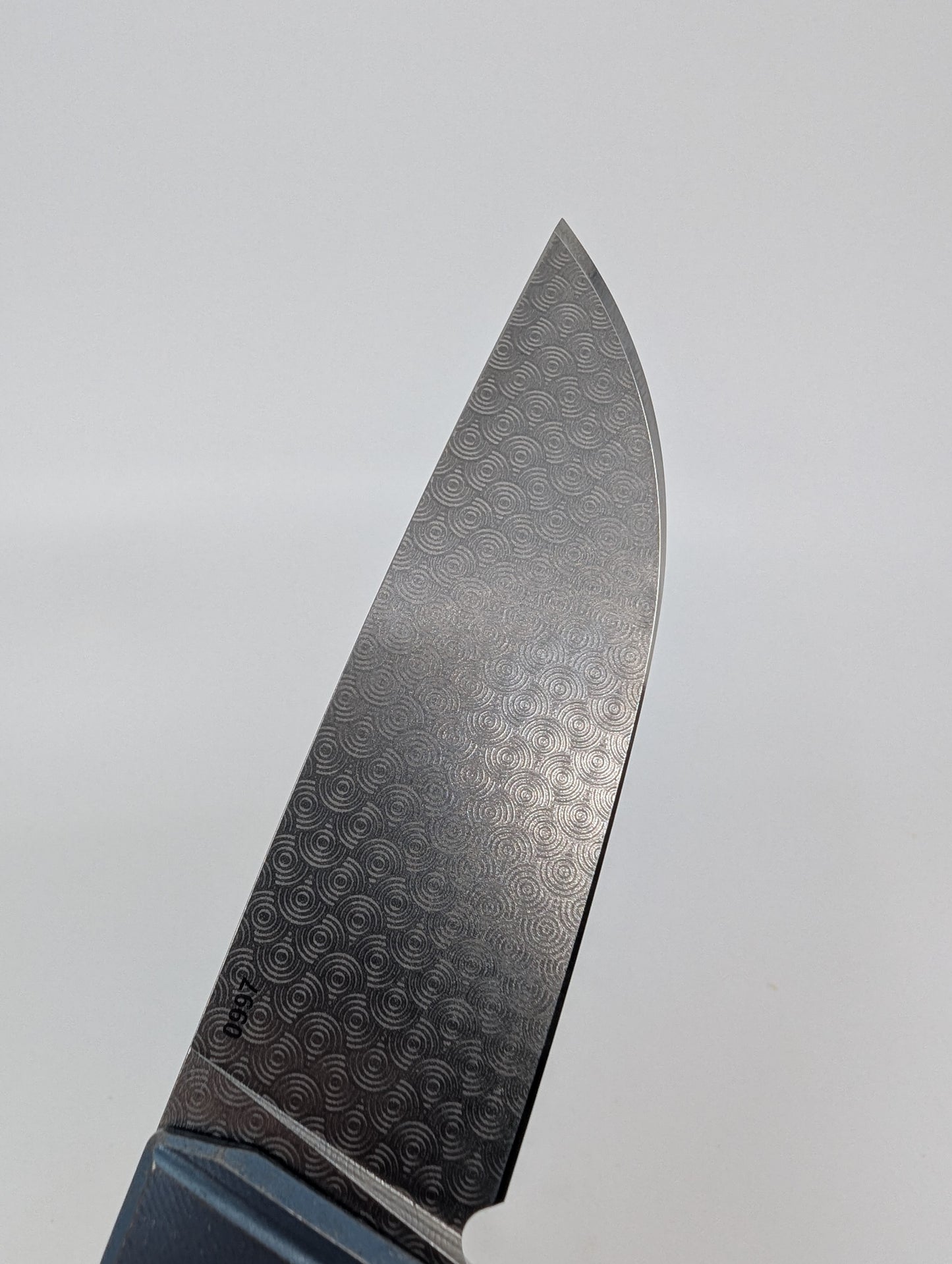MachineWise Sonora Navy Distressed (CPM 20CV | Raw Ti Bolster | Finestep Handle) Buttonlock Folding Knife 997 *BLEM*