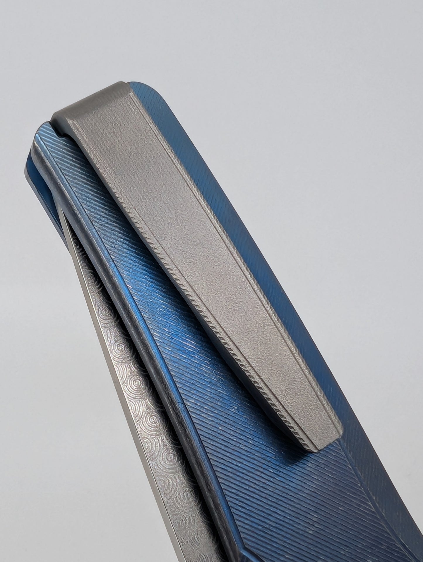 MachineWise Sonora Navy Distressed (CPM 20CV | Raw Ti Bolster | Finestep Handle) Buttonlock Folding Knife 997 *BLEM*