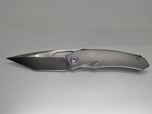 Poikilo Tactical Tero-S01 Stonewash Pearlescent Front Flipper Framelock Folding Knife