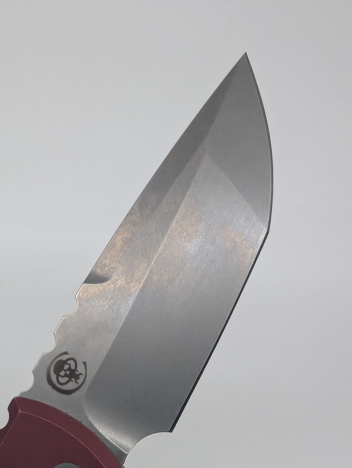 Protech Chaves Knives Collab "Redencion" Battleworn Red Stonewash S35-VN Pearl Button Auto Folder