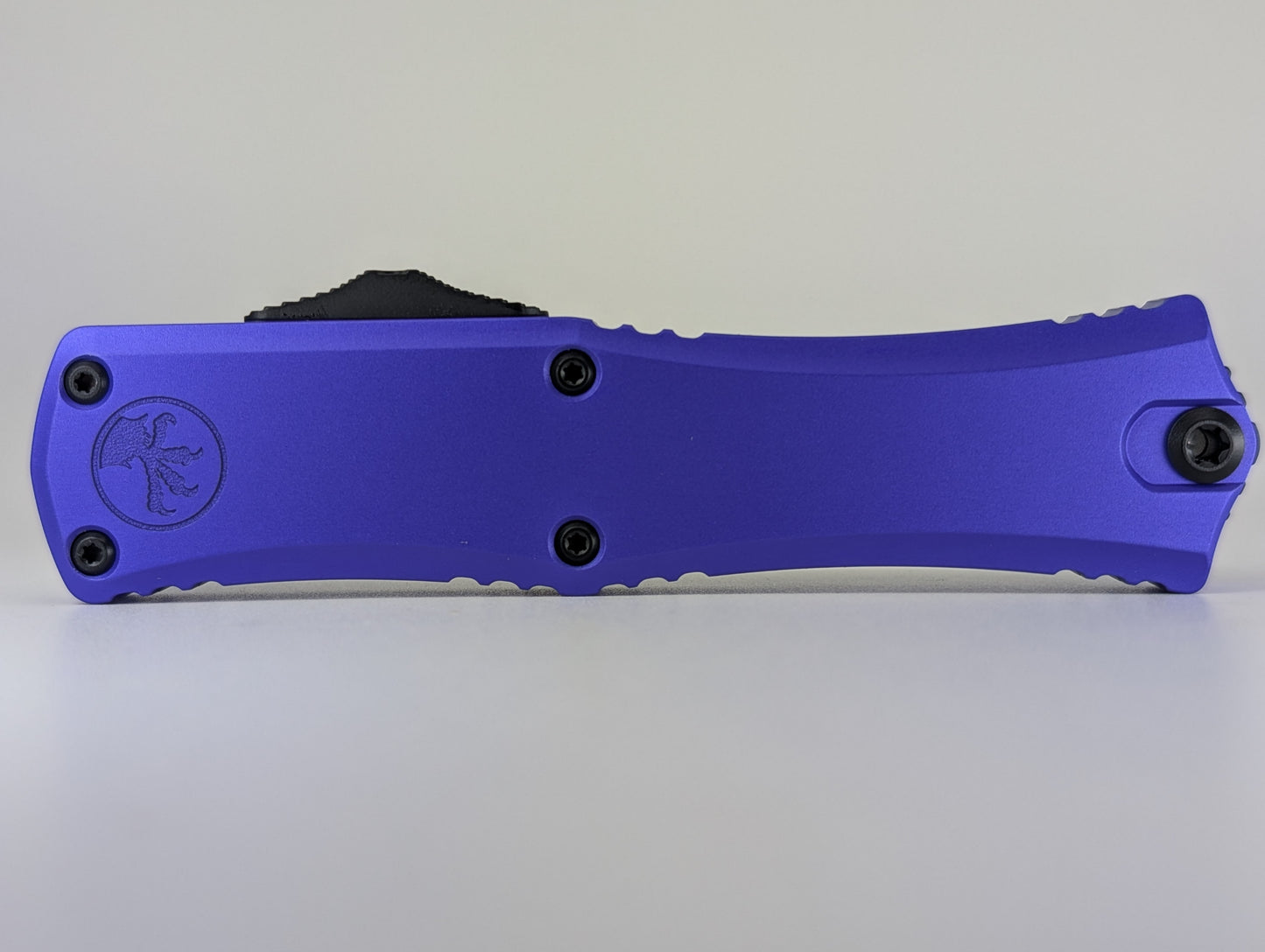 Microtech Hera II Mini D/E Purple Full Serrated Out the Front Knife