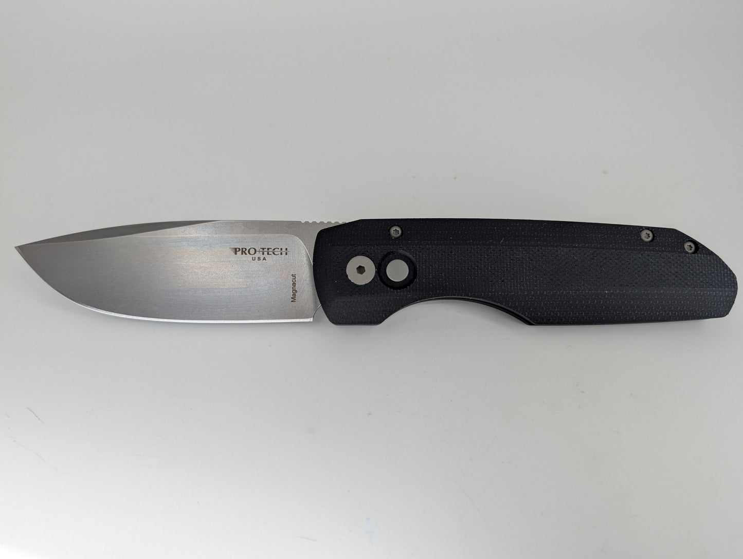 Protech Vero Collab "Synapse" Black Canvas Micarta Stonewash Magnacut Auto Folding Knife