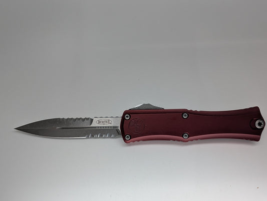 Microtech Hera II Mini Bayonet Merlot Apocalyptic Partial Serrated Out the Front Knife