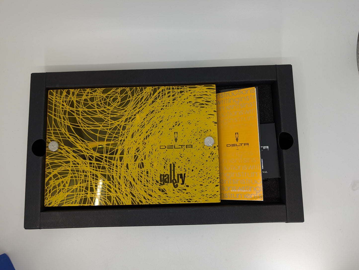 *Consignment* Delta Gallery Mid-Size Yellow Marble Rollerball Liquid Universal Ink Cartridge