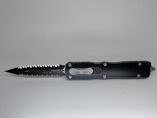 *Consignment* Microtech Dirac Delta Double Edge Full Serrated Out the Front Knife
