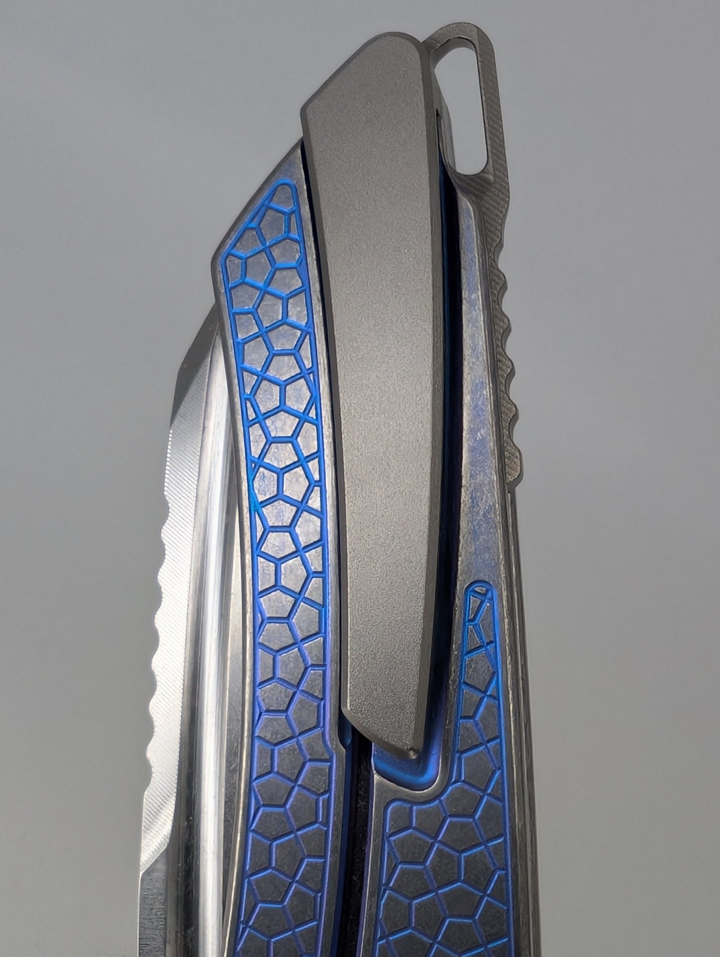MachineWise Mojave Blurple Ti (CPM 20CV | Stonewash | Turtle Handle) Framelock Folding Knife 150 *BLEM*