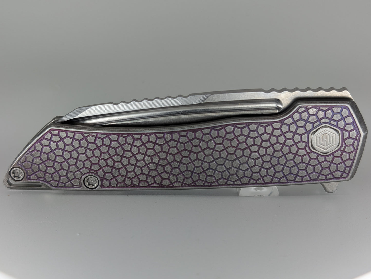 MachineWise Mojave Plum Distressed (CPM 20CV | Stonewash | Turtle Handle) Framelock Folding Knife 139 *BLEM*