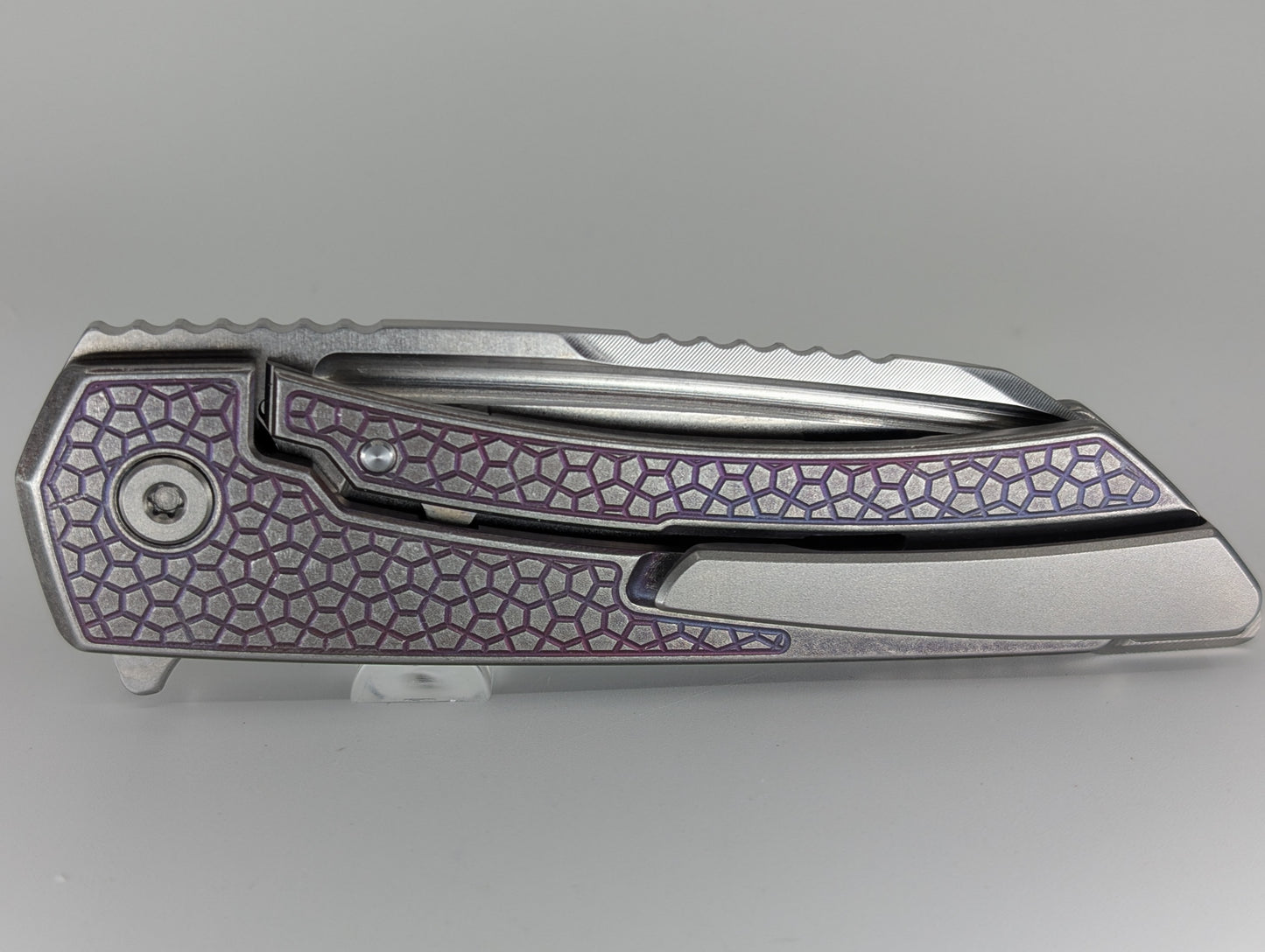 MachineWise Mojave Plum Distressed (CPM 20CV | Stonewash | Turtle Handle) Framelock Folding Knife 139 *BLEM*