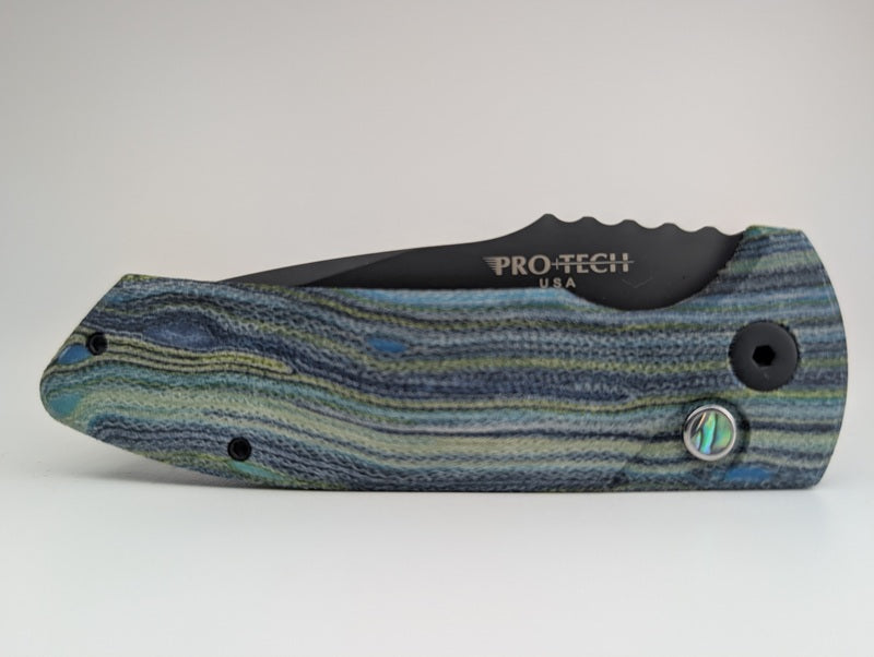 Protech Short Bladed Rockeye Starry Night G-Carta DLC Black Blade Auto Folding Knife