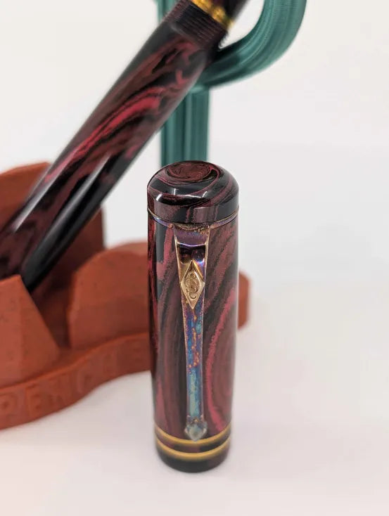 *Consignment* Conway Stewart Wordsworth FP (M to Italic) - Cardinal Ripple Ebonite