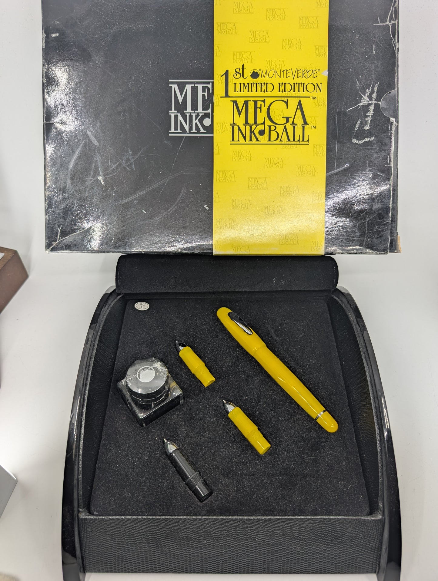 *Consignment* Monteverde 1st Limited Edition Mega Ink Ball Rollerball (1999) - Yellow with Chrome Trim Mint with LE Gift Box