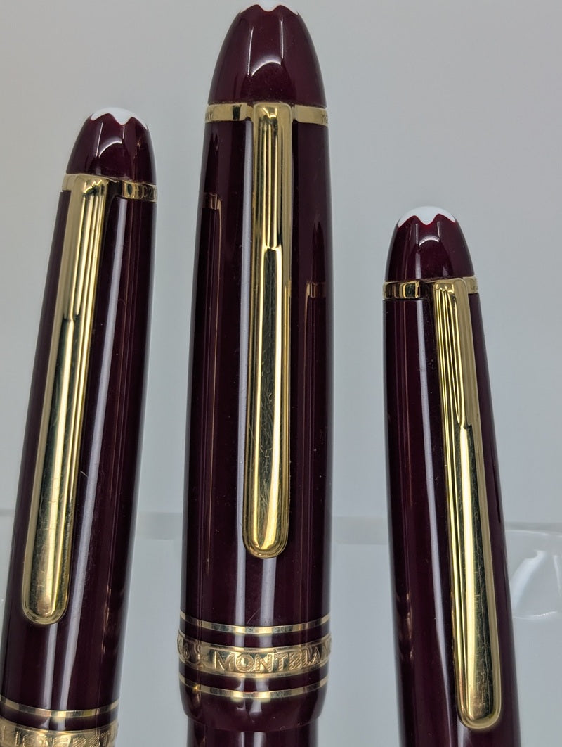 *Consignment* Montblanc Meisterstuck 166 Burgundy Pen Set with Matching Leather Case