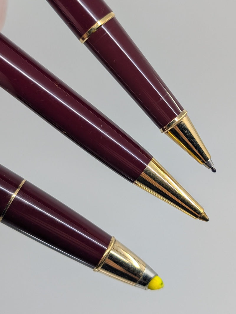 *Consignment* Montblanc Meisterstuck 166 Burgundy Pen Set with Matching Leather Case