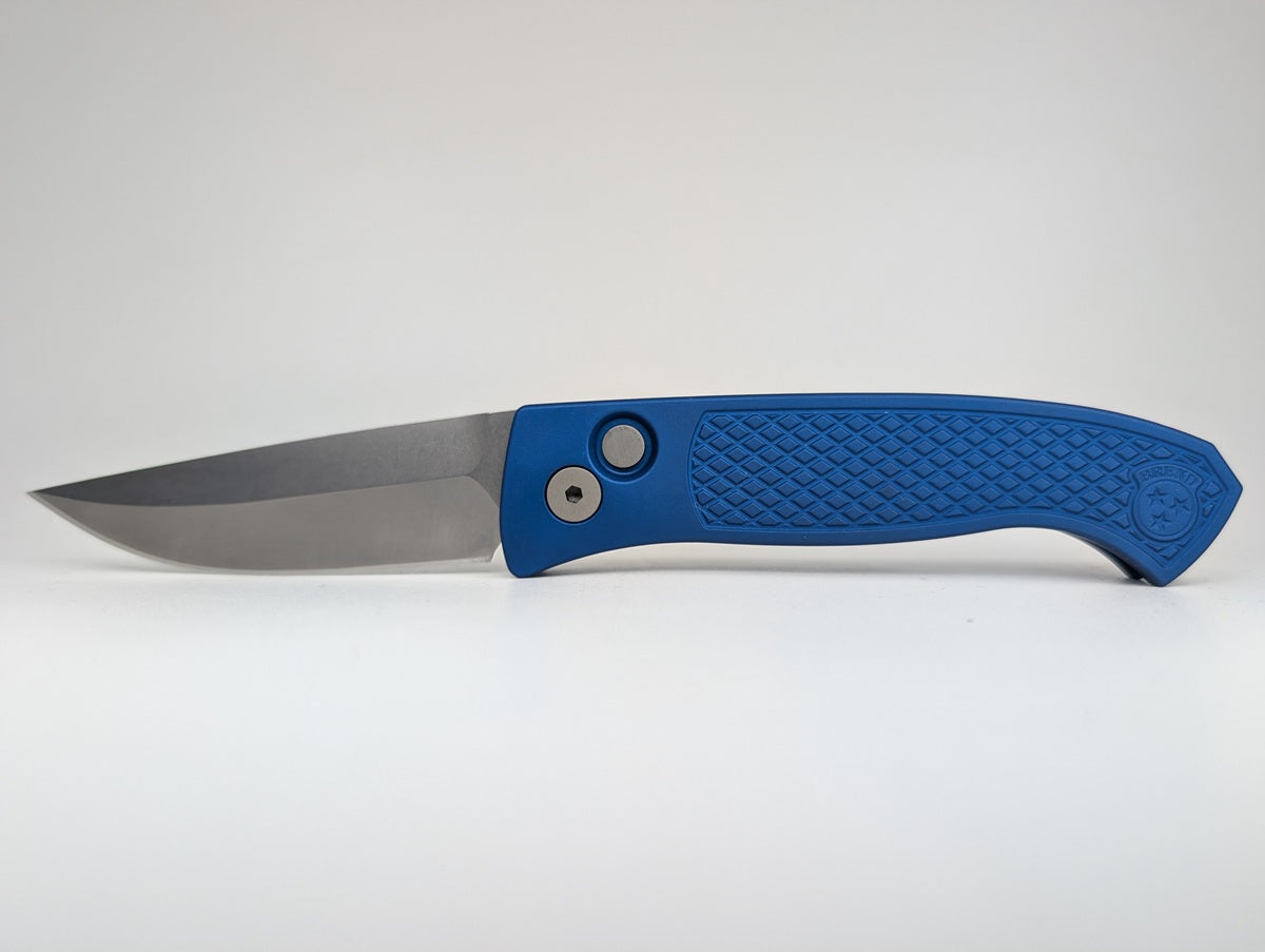 Protech x Walter Brend Design "Brend Classic" Blue Magnacut Auto Folding Knife