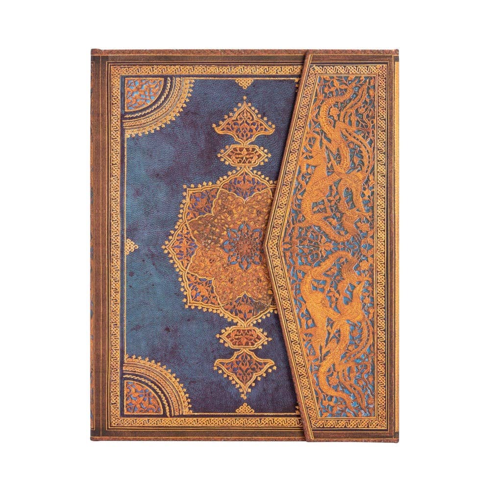 Decorative rug with intricate patterns on a white background