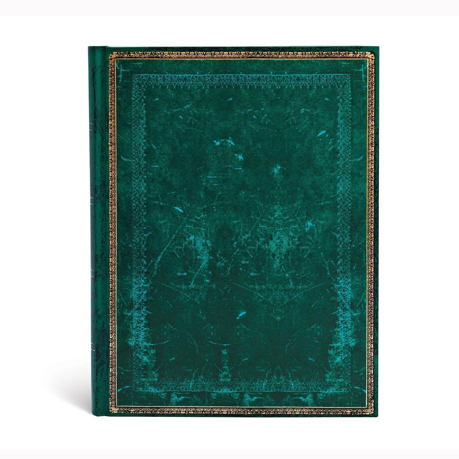 Paperblanks Green textured book with gold edges on a white background