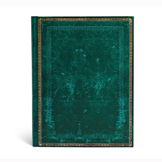 Paperblanks Green textured book with gold edges on a white background